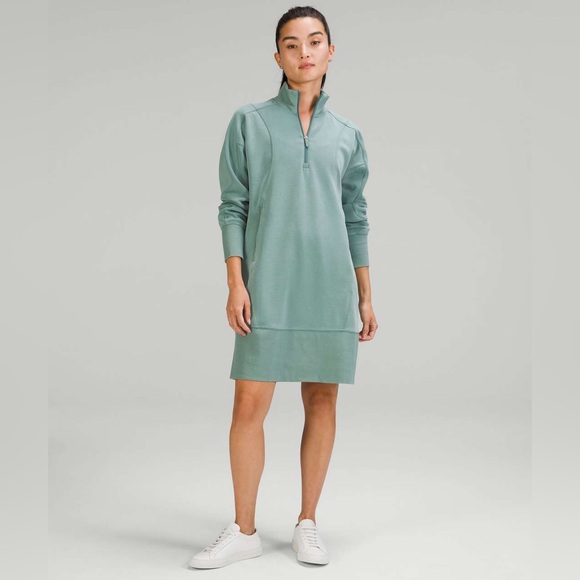 lululemon athletica Dresses & Skirts - Lululemon•Softstreme Long-Sleeve Half-Zip Dress•Flawless•Tidewater Teal• Sz 6